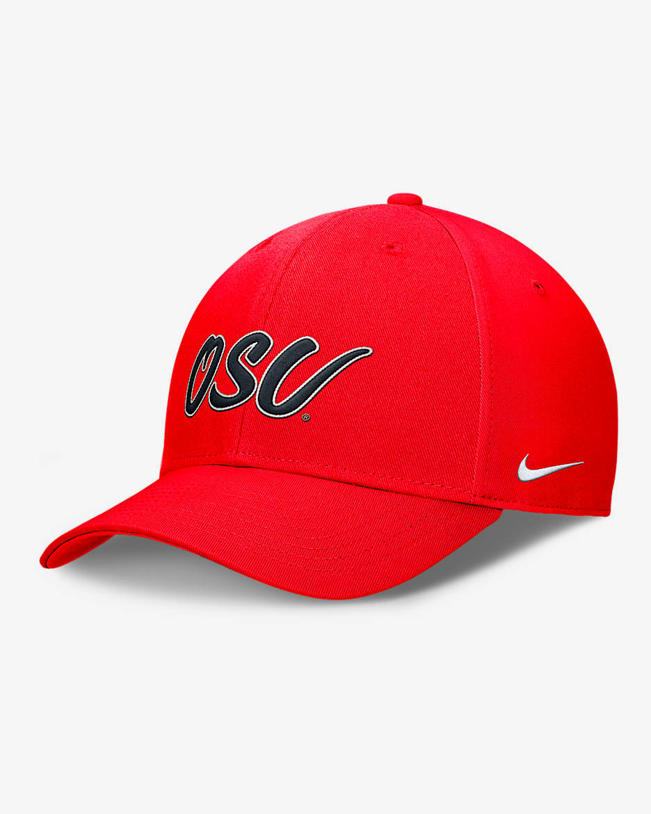 Gorra universitaria Nike ajustable para hombre Ohio State Club - Escarlata