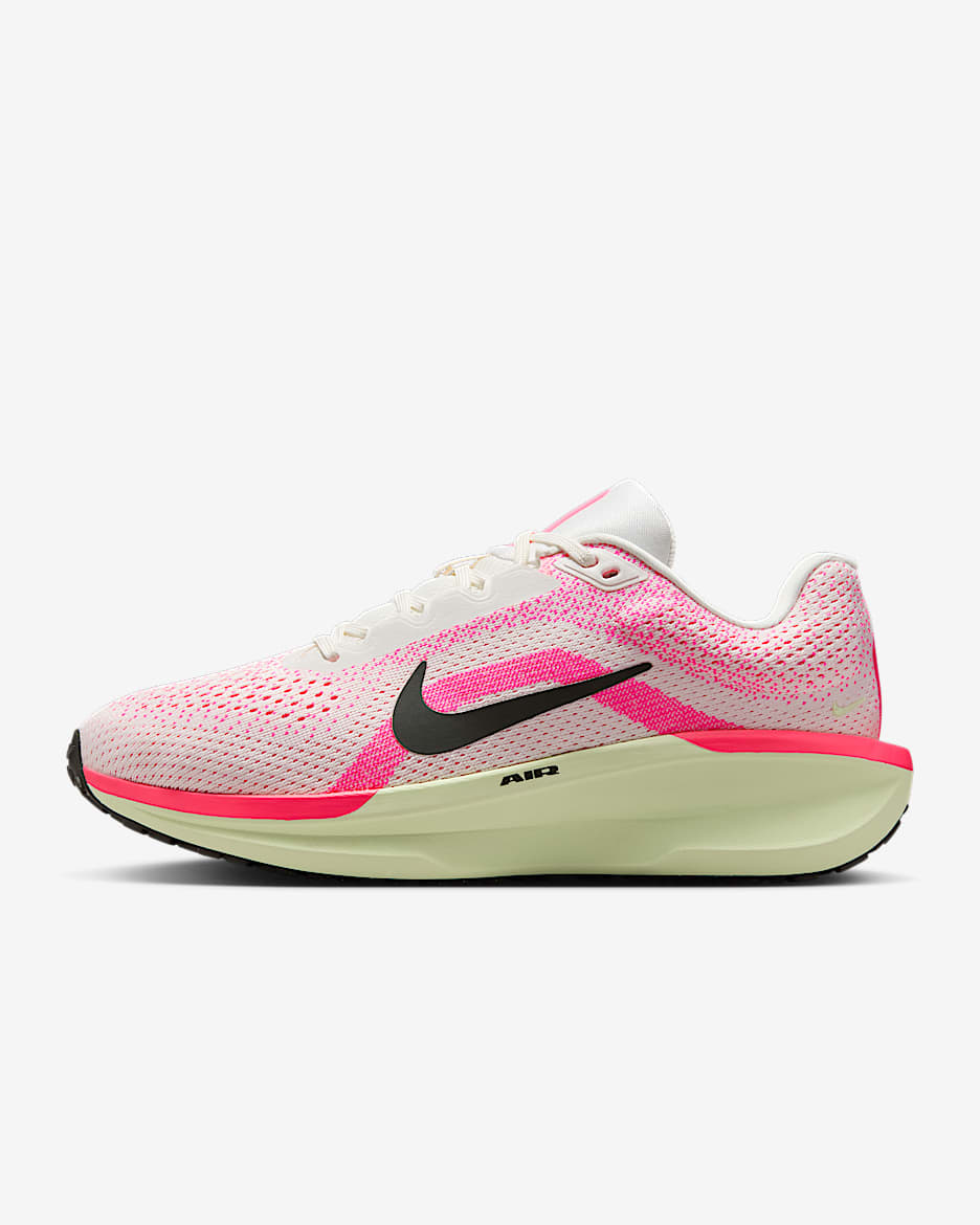 Nike Winflo 11-løbesko til vej til kvinder - Sail/Hyper Pink/Bright Crimson/Sequoia