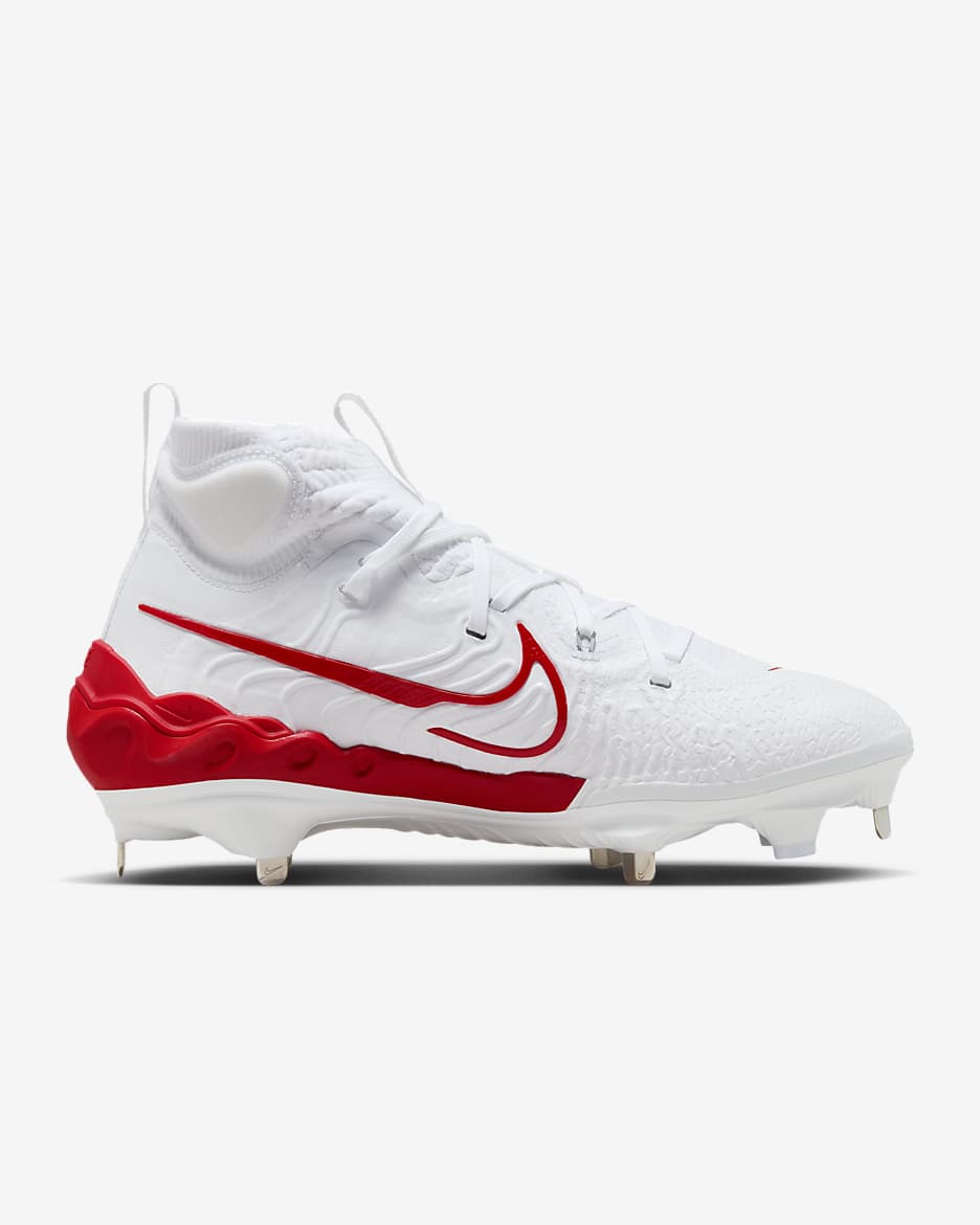 Tacos de béisbol para hombre Nike Alpha Huarache NXT - Blanco/Platino puro/Rojo universitario