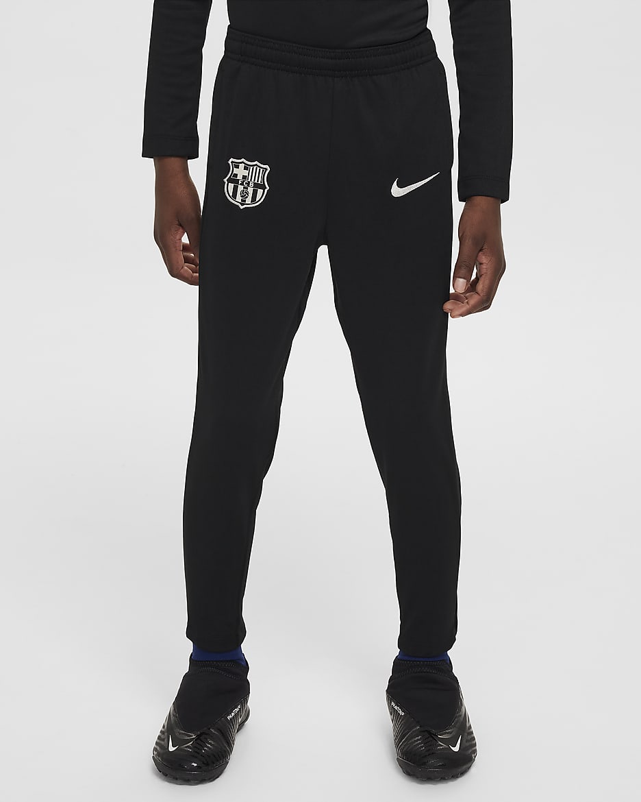 Pantalon de foot en maille Nike Dri-FIT FC Barcelona Academy Pro pour enfant - Noir/Noble Red/Deep Royal Blue/Light Orewood Brown