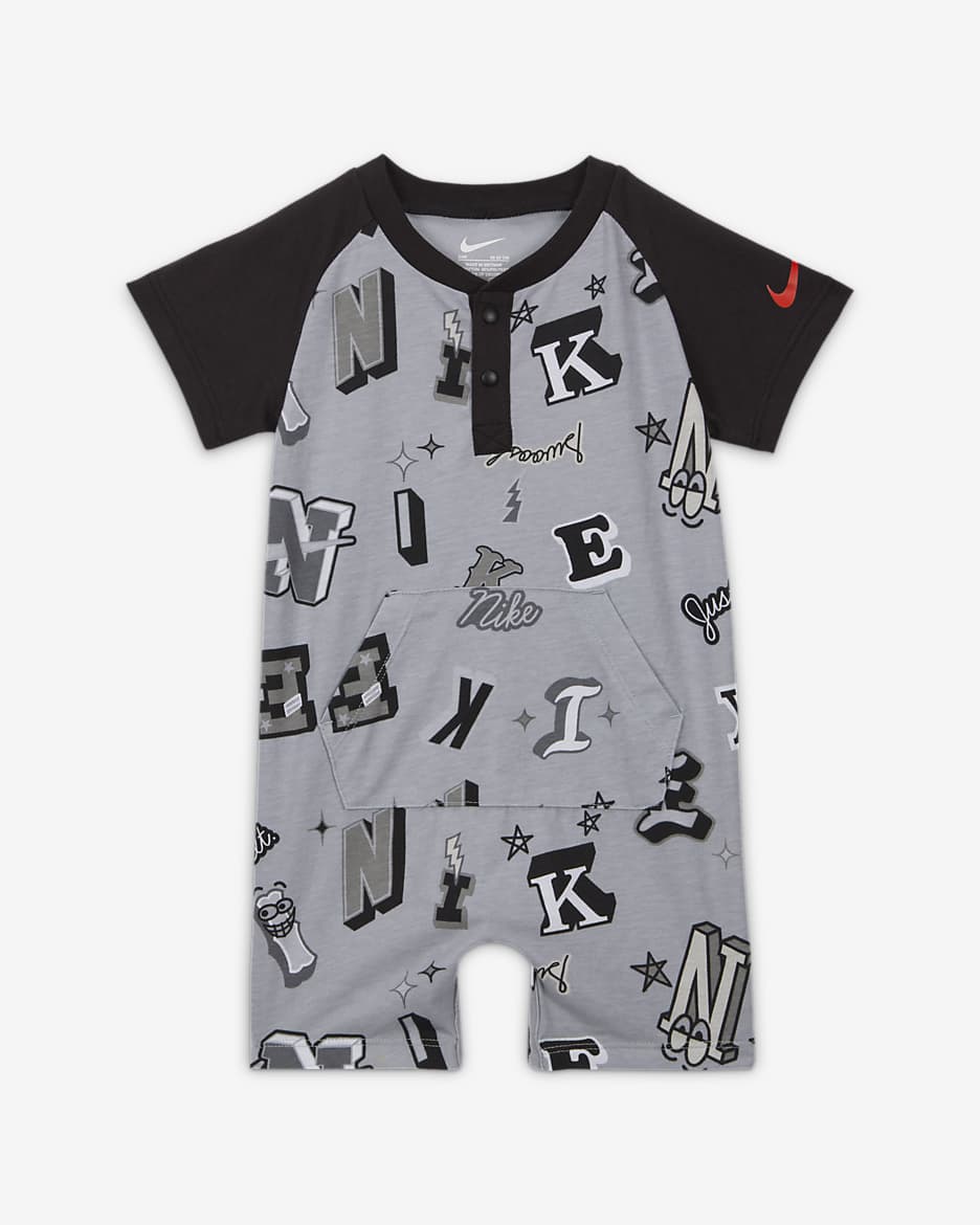 Enterito tipo playera para bebé (0-9 meses) Nike Sportswear Next Gen - Gris humo claro