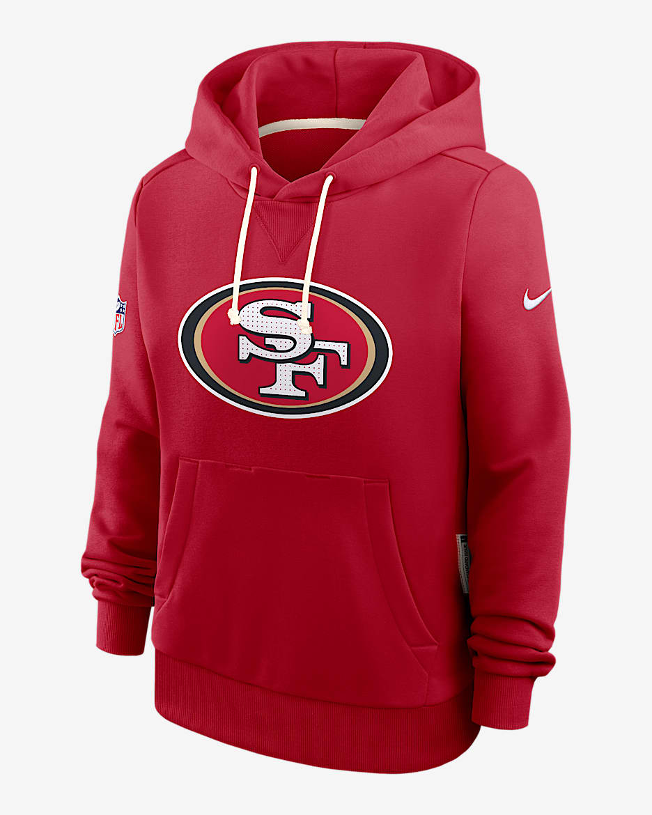 San Francisco 49ers Sideline Women's Nike Dri-FIT NFL Pullover Hoodie - Scarlet