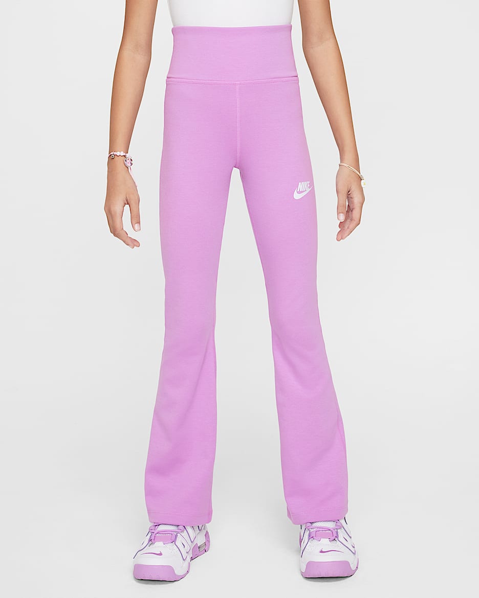 Leggings svasati a vita alta Nike Sportswear Classic – Bambina/Ragazza - Rush Fuchsia/Bianco