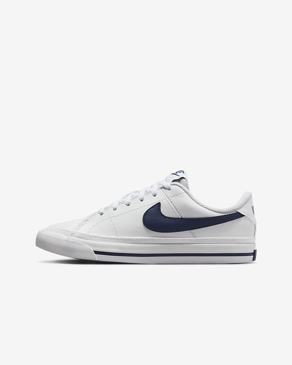 รองเท้าเด็กโต Nike Court Legacy - ขาว/Midnight Navy