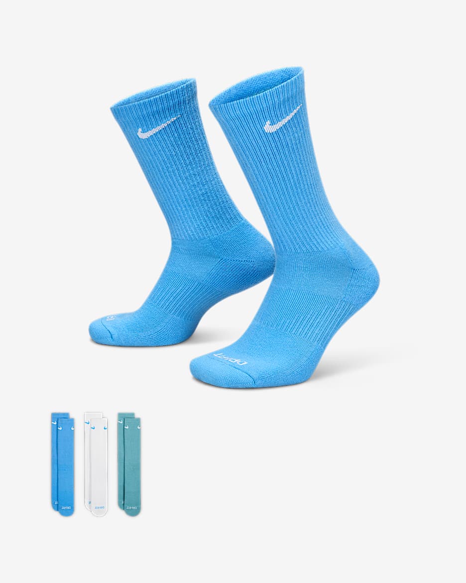 Nike Everyday Plus Cushioned Training Crew Socks (3 Pairs) - Multi-Colour