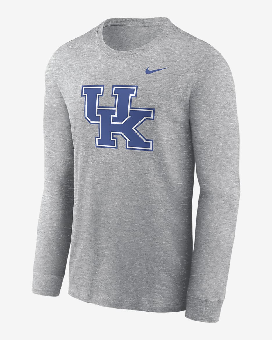 Kentucky Wildcats Primary Logo Men's Nike College Long-Sleeve T-Shirt - Dark Grey Heather