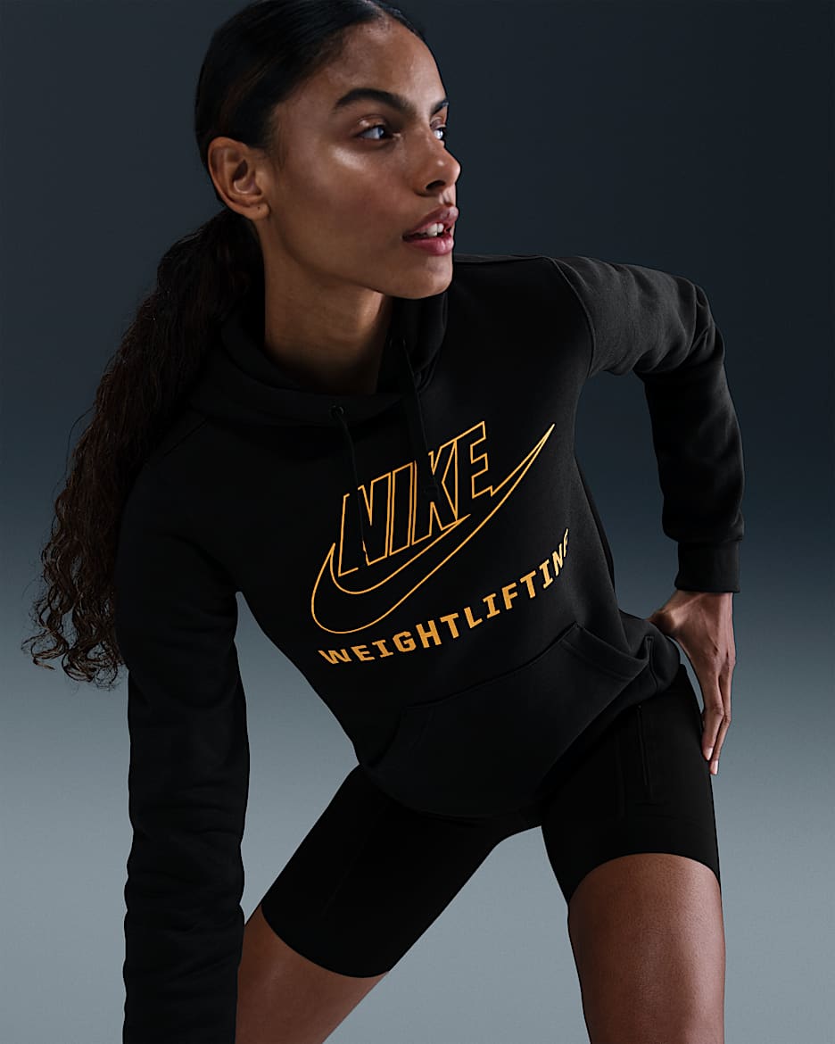 Sudadera con gorro sin cierre de halterofilia para mujer Nike - Negro
