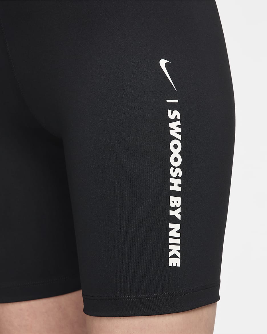 Cykelshorts Nike One med hög midja 18 cm för kvinnor - Svart/Sail