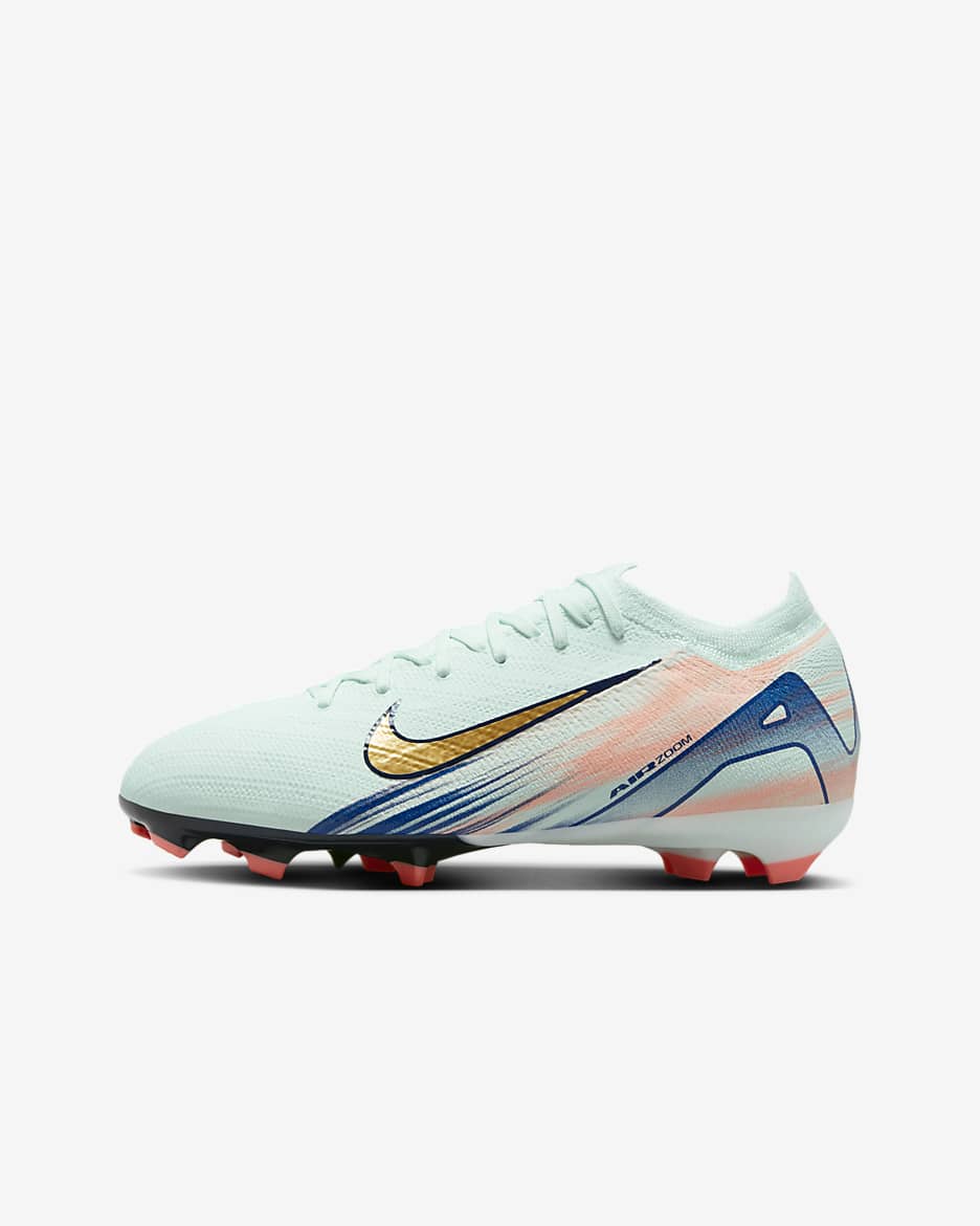 รองเท้าสตั๊ดฟุตบอลไม่หุ้มข้อเด็กโต FG Nike Jr. Vapor 16 Pro Mercurial Dream Speed - Barely Green/Crimson Pulse/Metallic Gold Coin