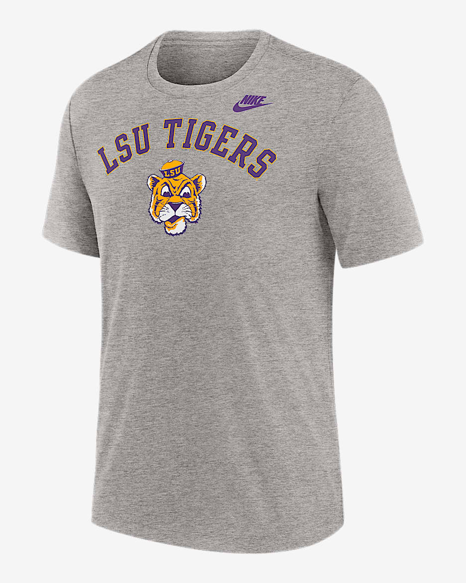 LSU Legacy Arch Men's Nike College T-Shirt - Dark Grey Heather