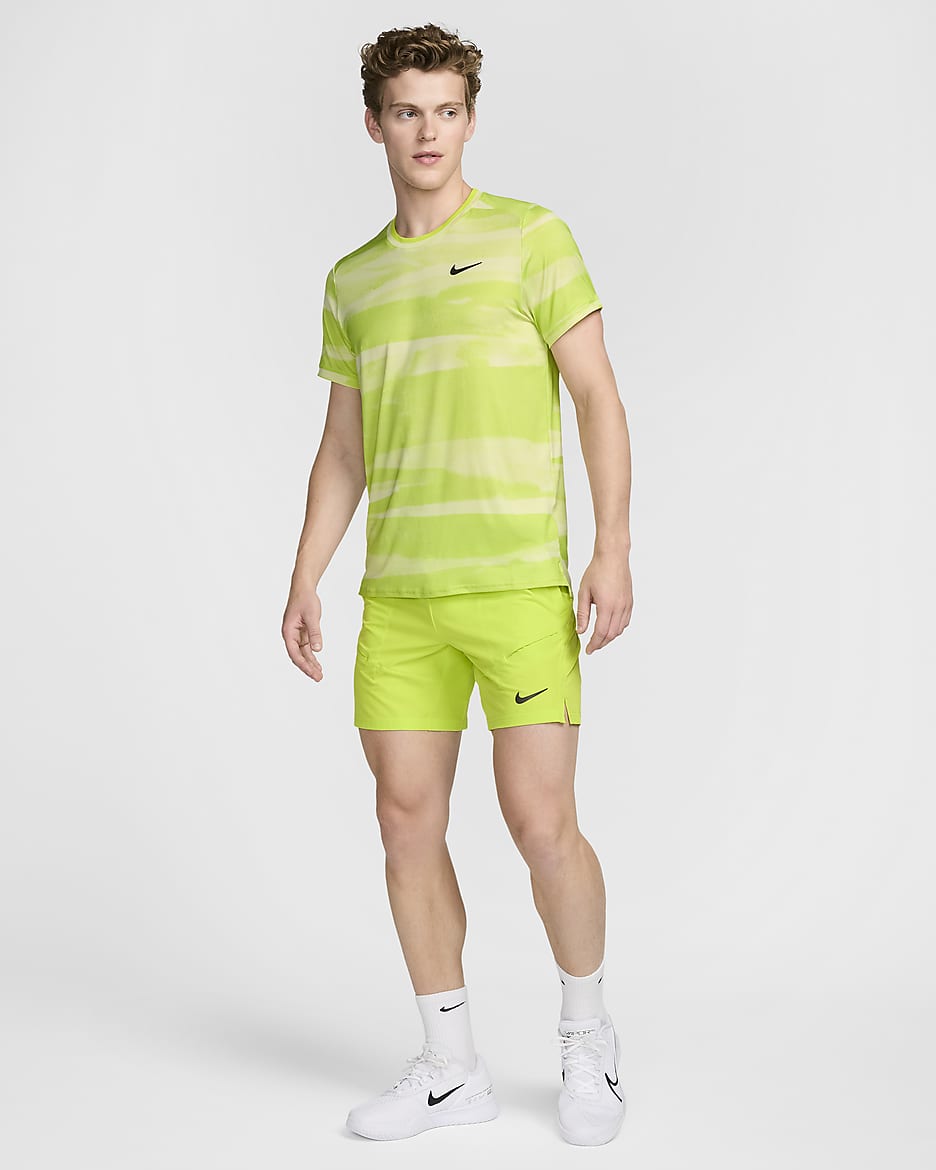 NikeCourt Advantage Men's Dri-FIT Tennis Top - Life Lime/Black