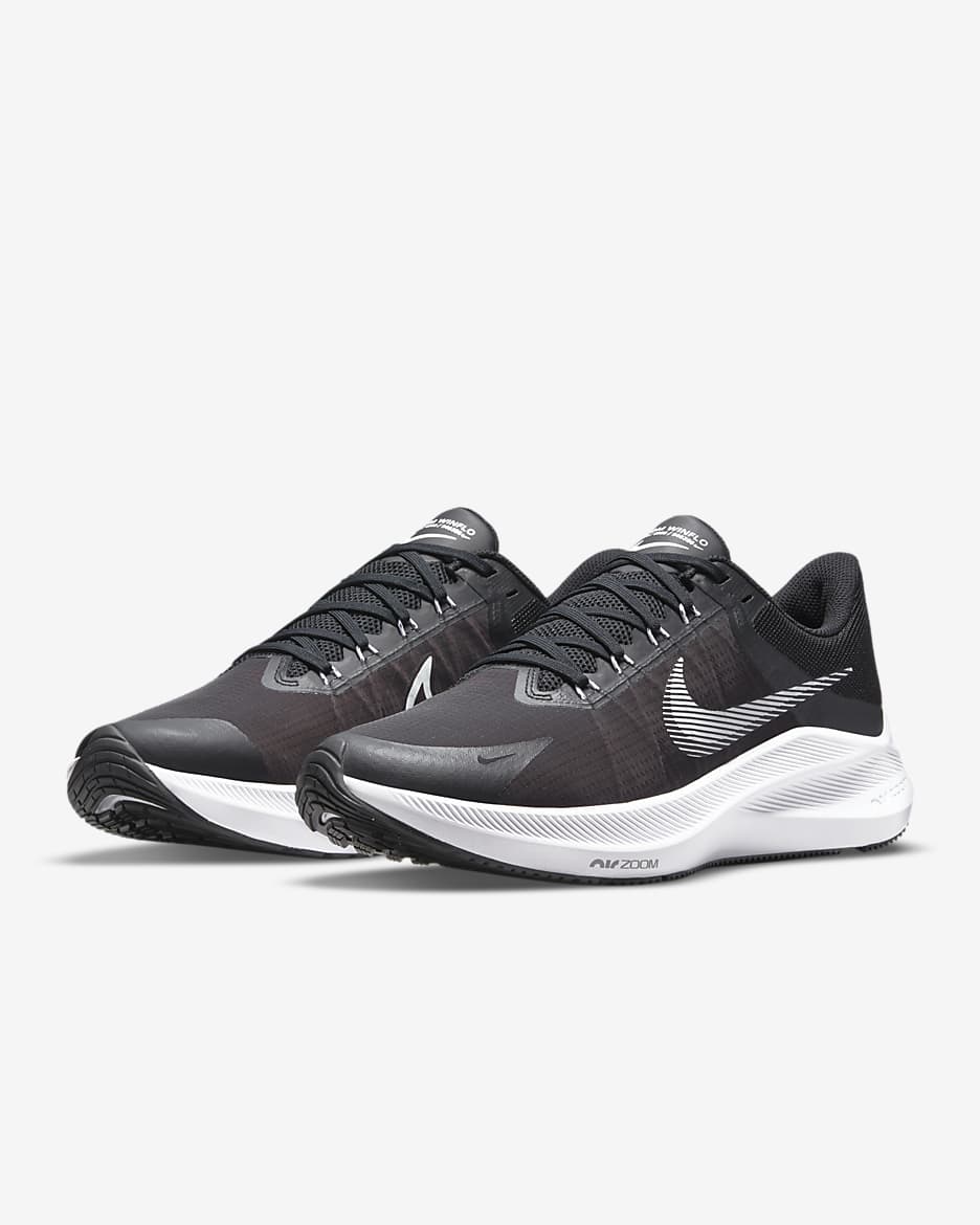 Nike Winflo 8 Men's Road Running Shoes - Black/Dark Smoke Grey/White