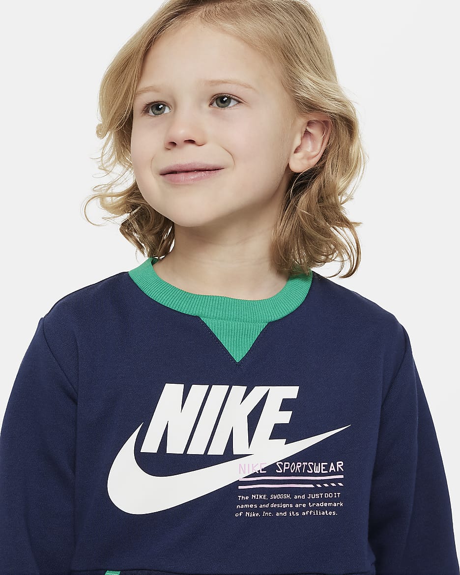 Nike Sportswear Paint Your Future Little Kids' French Terry Crew - Midnight Navy