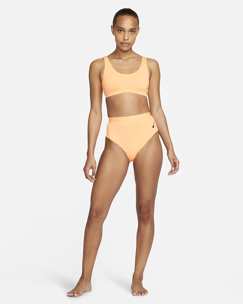 Nike Sneakerkini Women's Scoop Neck Bikini Top - Peach Cream