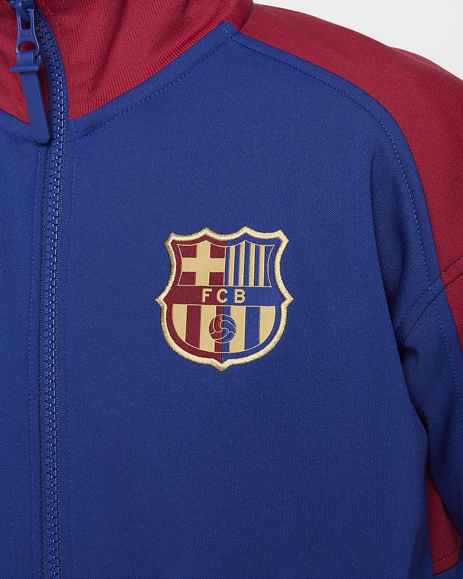 Primera equipación Academy Pro FC Barcelona Chaqueta de fútbol Nike Dri-FIT Anthem - Niño/a - Deep Royal Blue/Noble Red/Club Gold