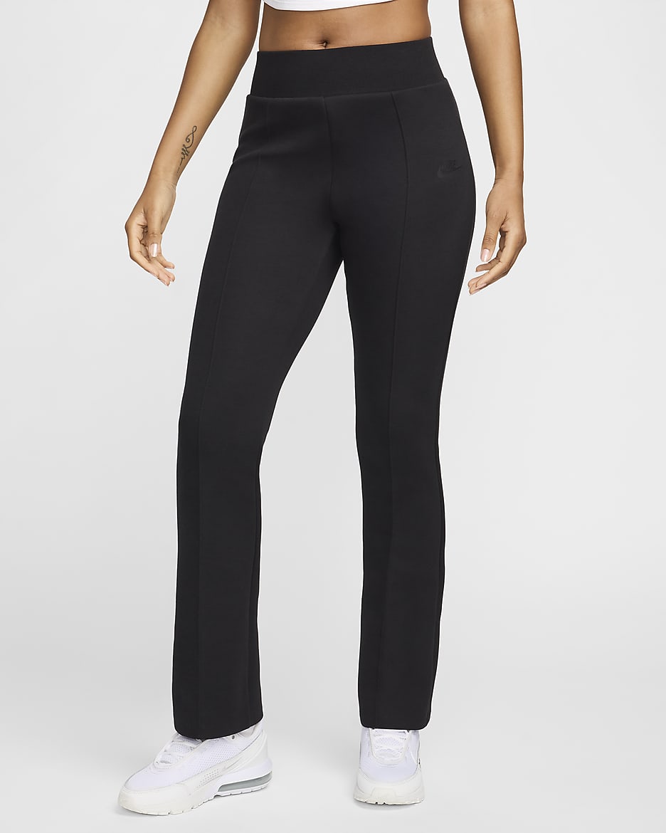 Pants de ajuste slim y tiro alto para mujer Nike Sportswear Tech Fleece - Negro/Negro