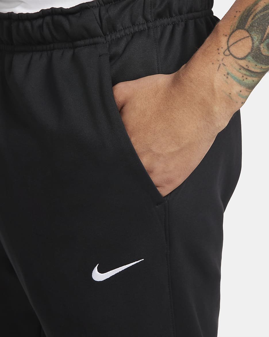 Pantalon de fitness fuselé Therma-FIT Nike Therma pour homme - Noir/Noir/Blanc