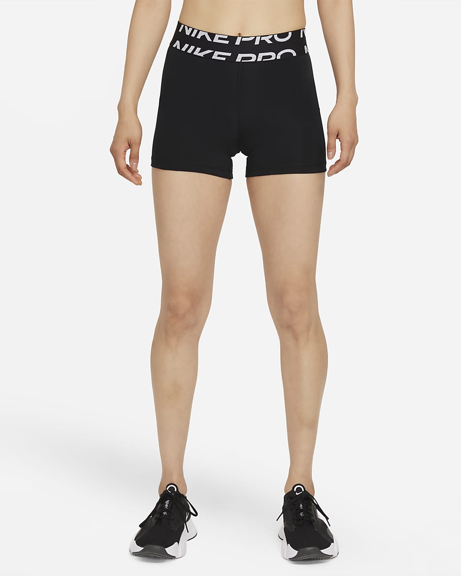 Shorts con gráfico de 8 cm para mujer Nike Pro - Negro/Blanco