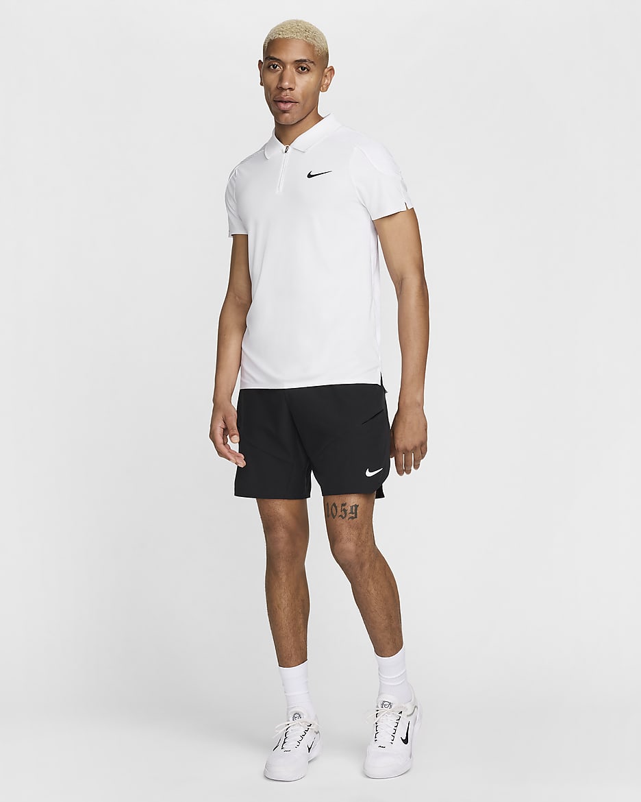 NikeCourt Slam Dri-FIT ADV-Tennis-Poloshirt für Herren - Weiß/Schwarz