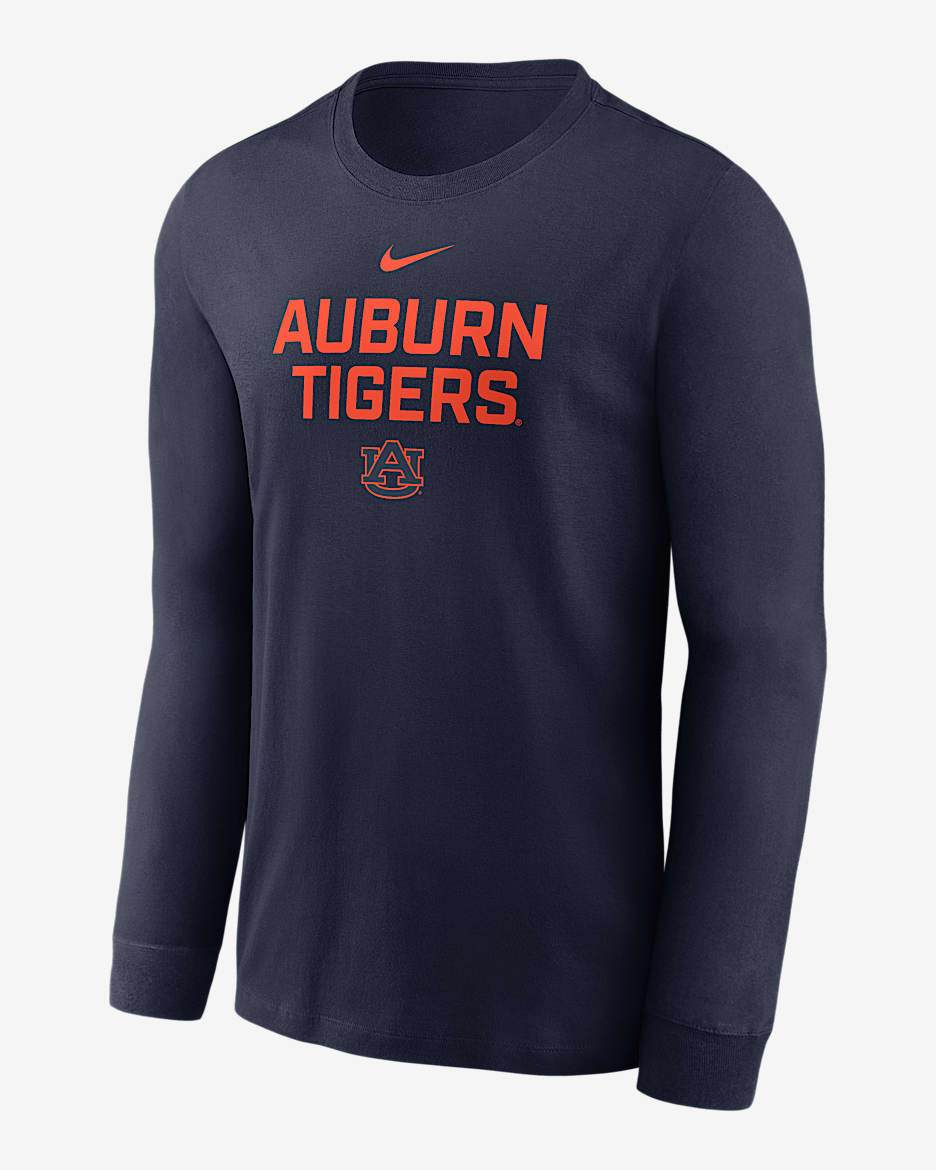 Auburn Sideline Men's Nike Dri-FIT College Long-Sleeve T-Shirt - Navy