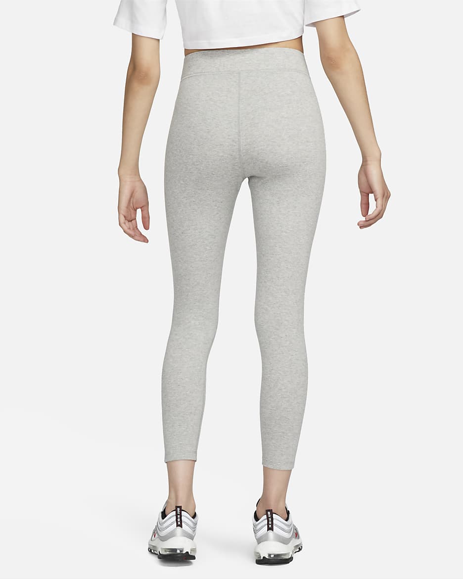 Nike Sportswear Classic leggings i 7/8 lengde med høyt liv til dame - Dark Grey Heather/Sail