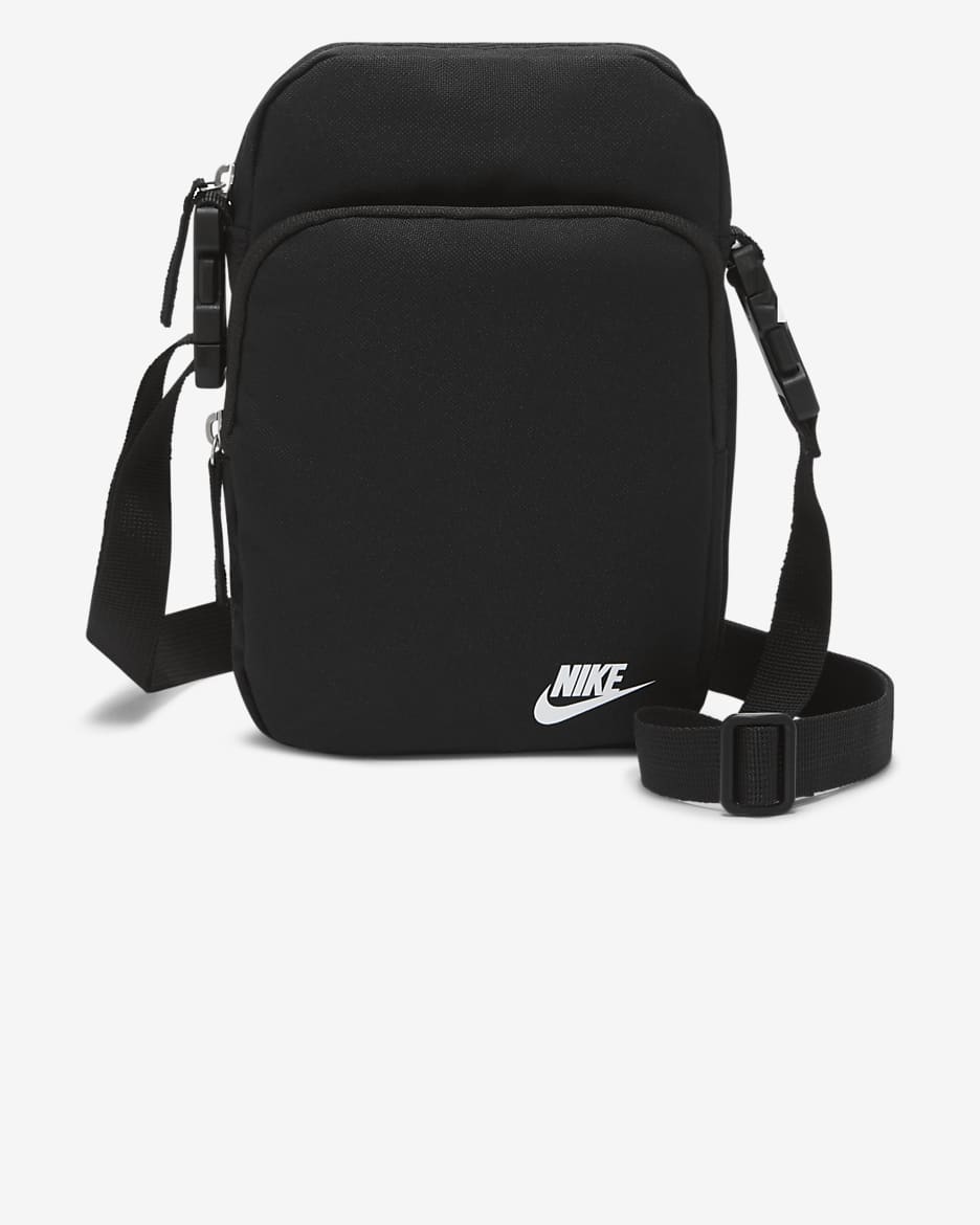 Nike Heritage Crossbody-Tasche (4 l) - Schwarz/Schwarz/Weiß