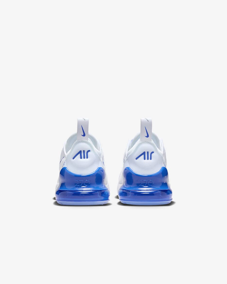 Tenis para niños de preescolar Nike Air Max 270 - Blanco/Gris lobo/Blanco/Royal juego