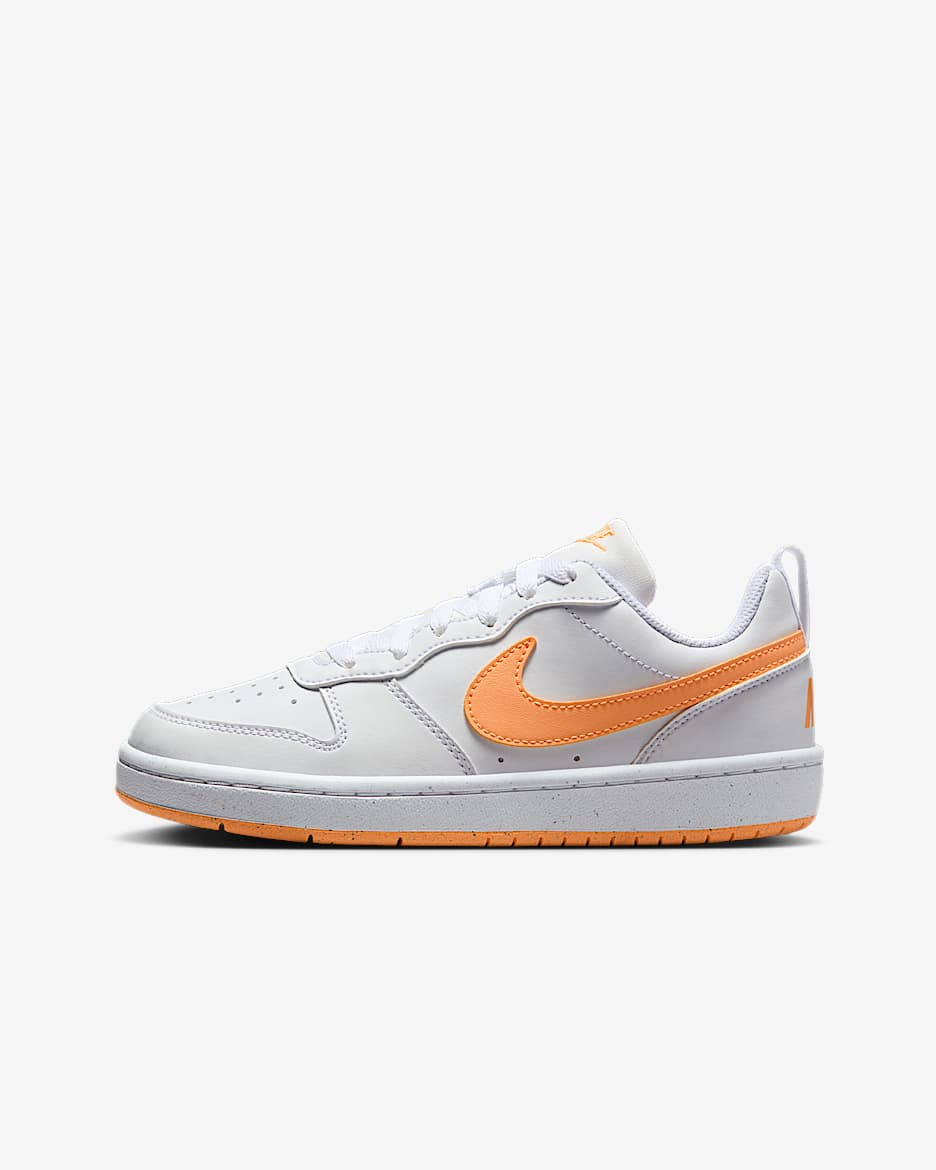 Calzado para niños grandes Nike Court Borough Low Recraft - Blanco/Blanco/Crema melocotón