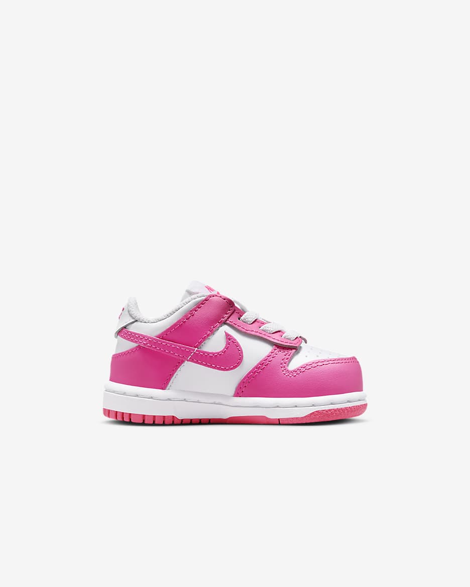 Nike Dunk Low Baby/Toddler Shoes - White/Pink/Laser Fuchsia