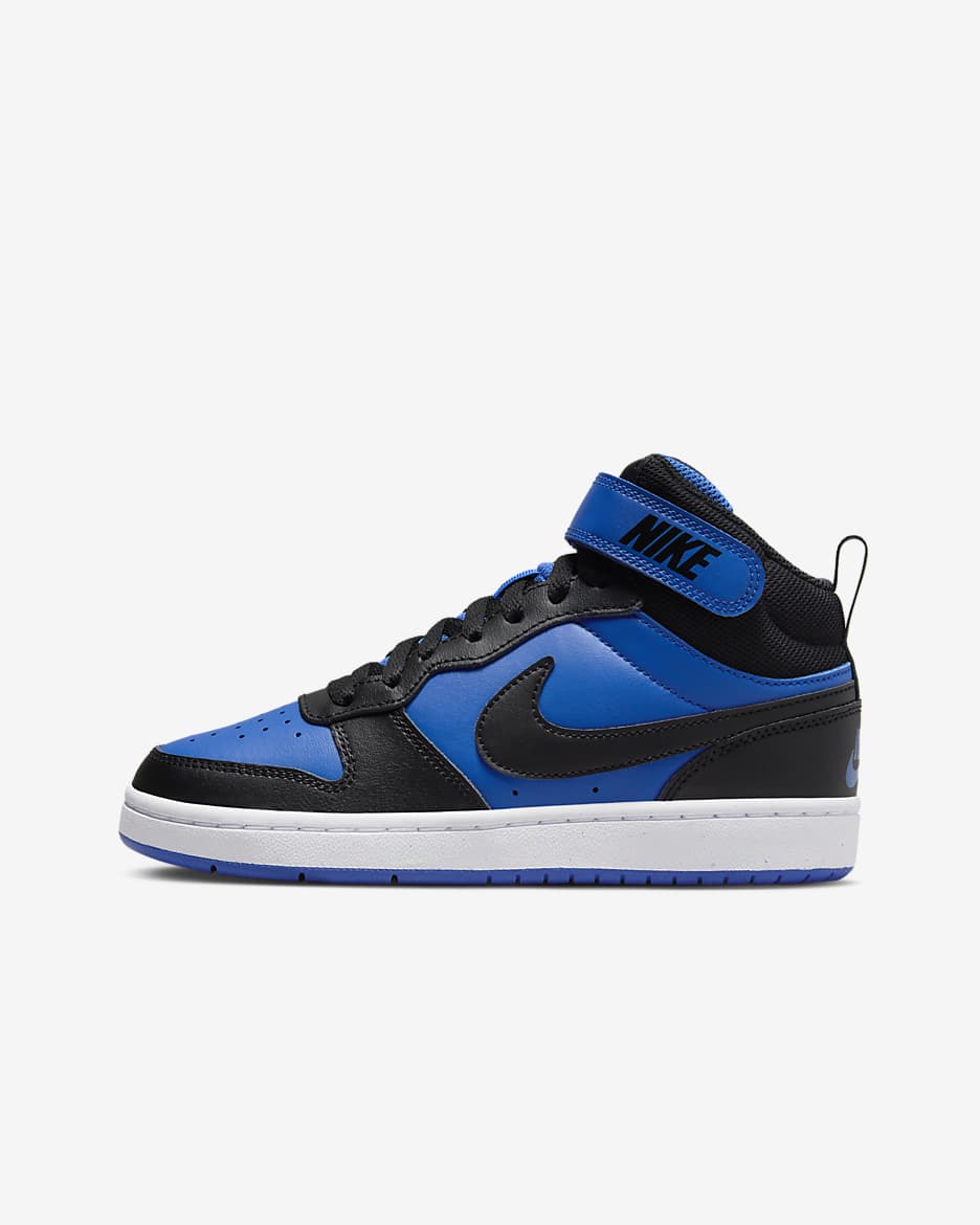 Tenis para niños grandes Nike Court Borough Mid 2 - Royal juego/Blanco/Negro