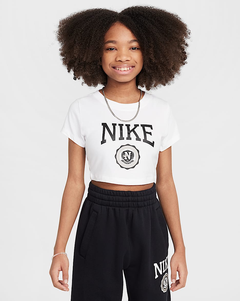 Crop T-Shirt Nike Sportswear για μεγάλα κορίτσια - Λευκό