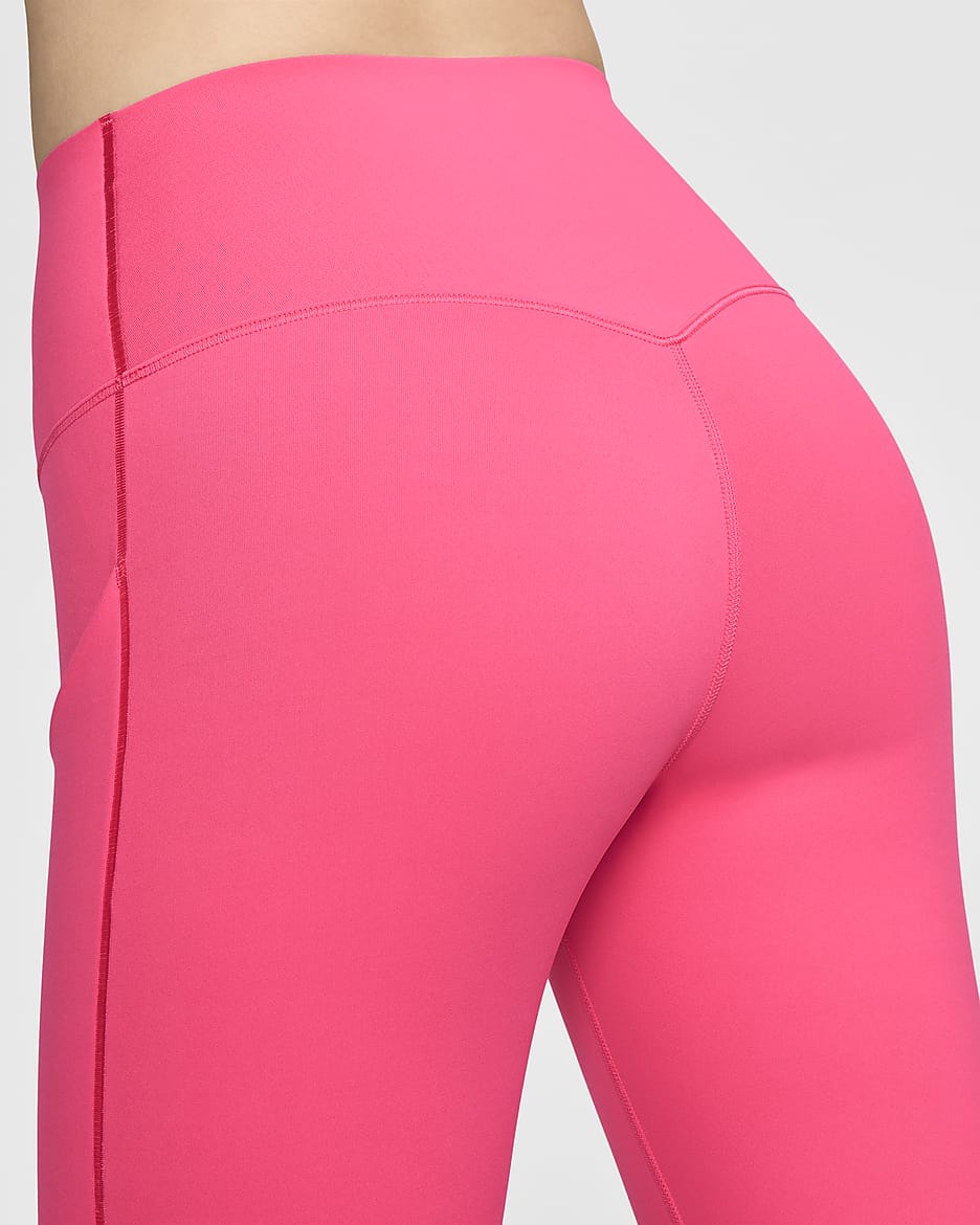 Nike Universa Women's Medium-Support High-Waisted 7/8 Leggings with Pockets - Aster Pink/Black