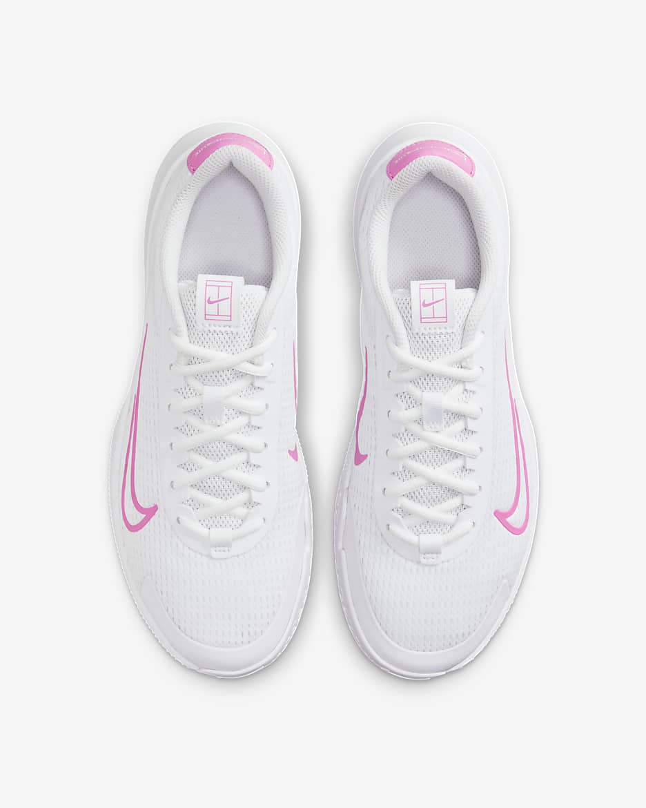 NikeCourt Vapor Lite 2 Women's Hard Court Tennis Shoes - White/White/Playful Pink