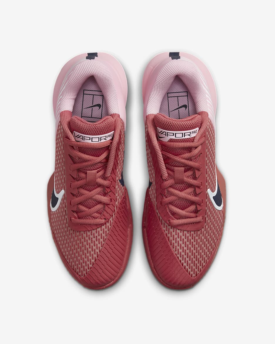 NikeCourt Air Zoom Vapor Pro 2 女款硬地球場網球鞋 - Adobe/Medium Soft Pink/白色/Obsidian