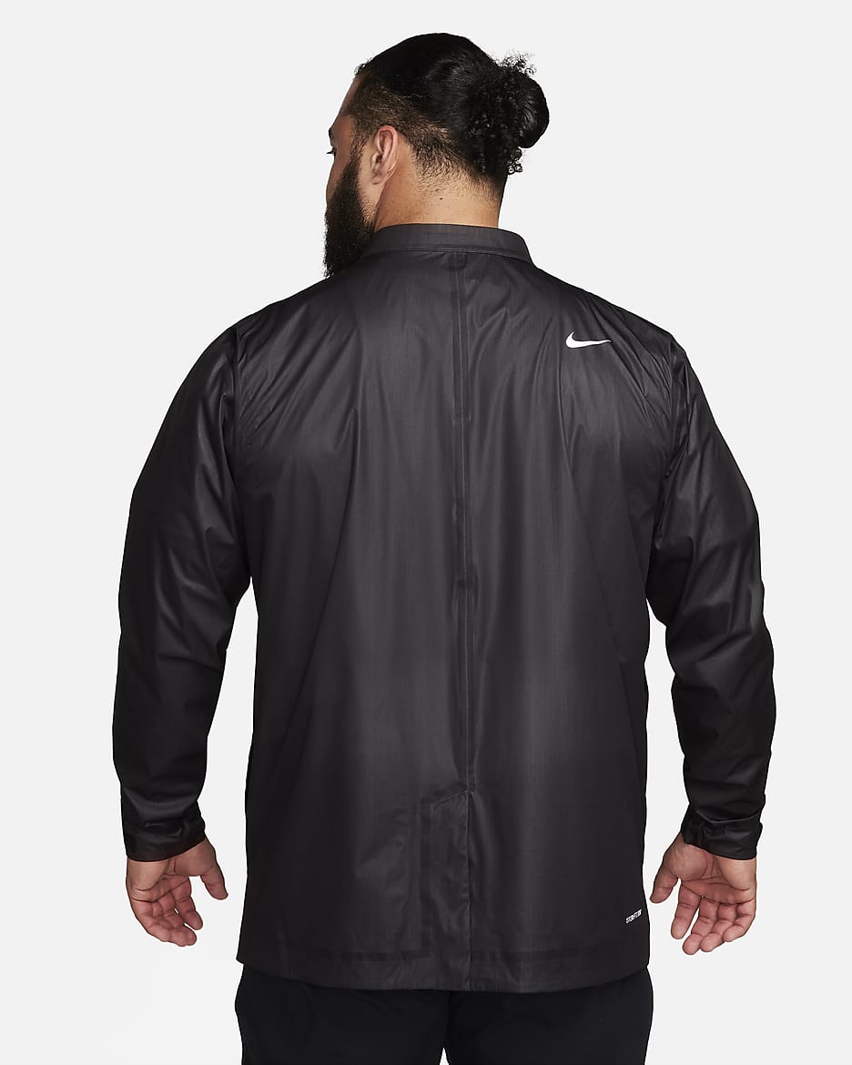 Nike Storm-FIT ADV Herren-Golfjacke mit durchgehendem Reißverschluss - Schwarz/Schwarz/Anthracite/Weiß