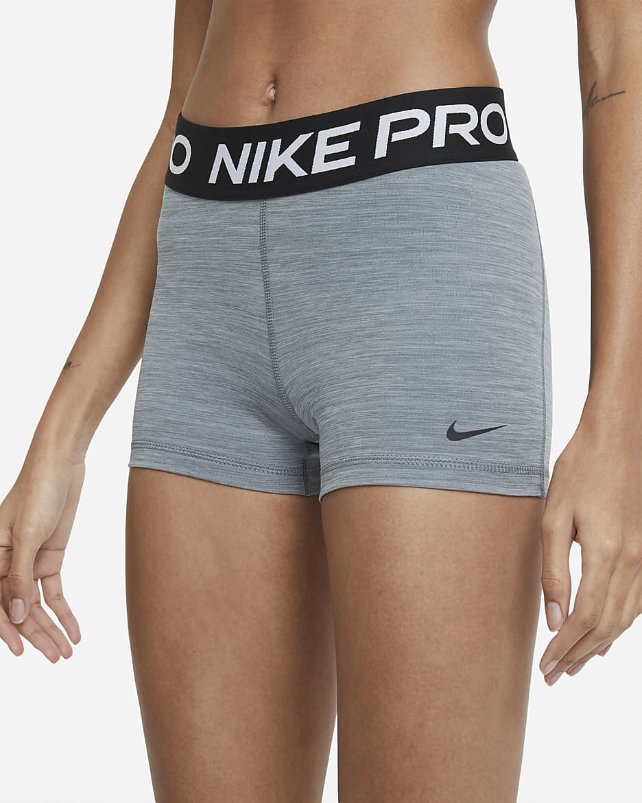 Nike Pro Women's 3" Shorts - Smoke Grey/Heather/Black/Black