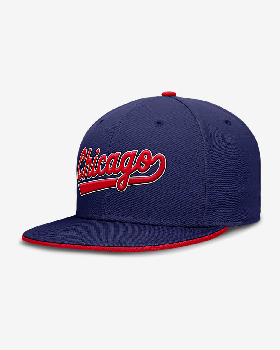 Gorra Nike Dri-FIT de la MLB ajustada para hombre Chicago Cubs True - Azul marino