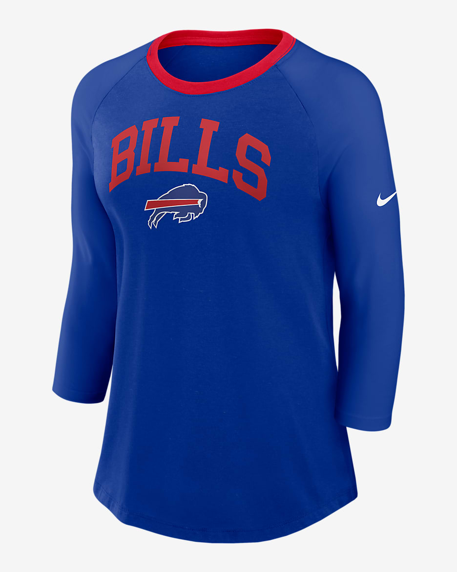 Playera de manga ¾ Nike de la NFL para mujer Buffalo Bills - Royal