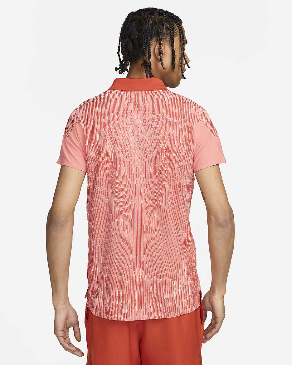 Polo de tennis Dri-FIT ADV Nike Slam pour homme - Pink Quartz/Rust Factor/Noir