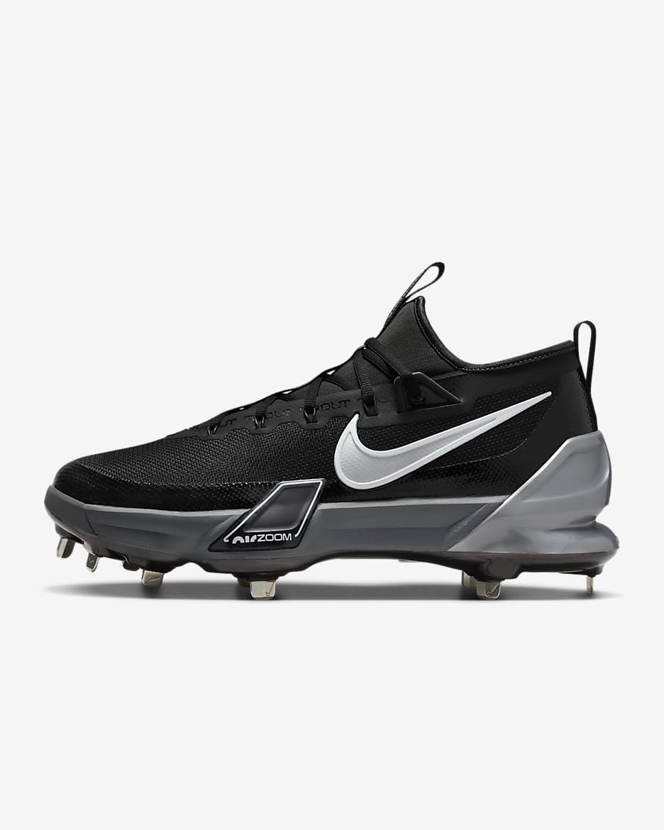 Nike Force Zoom Trout 9 Elite Baseball Cleats - Black/Anthracite/White/Metallic Silver