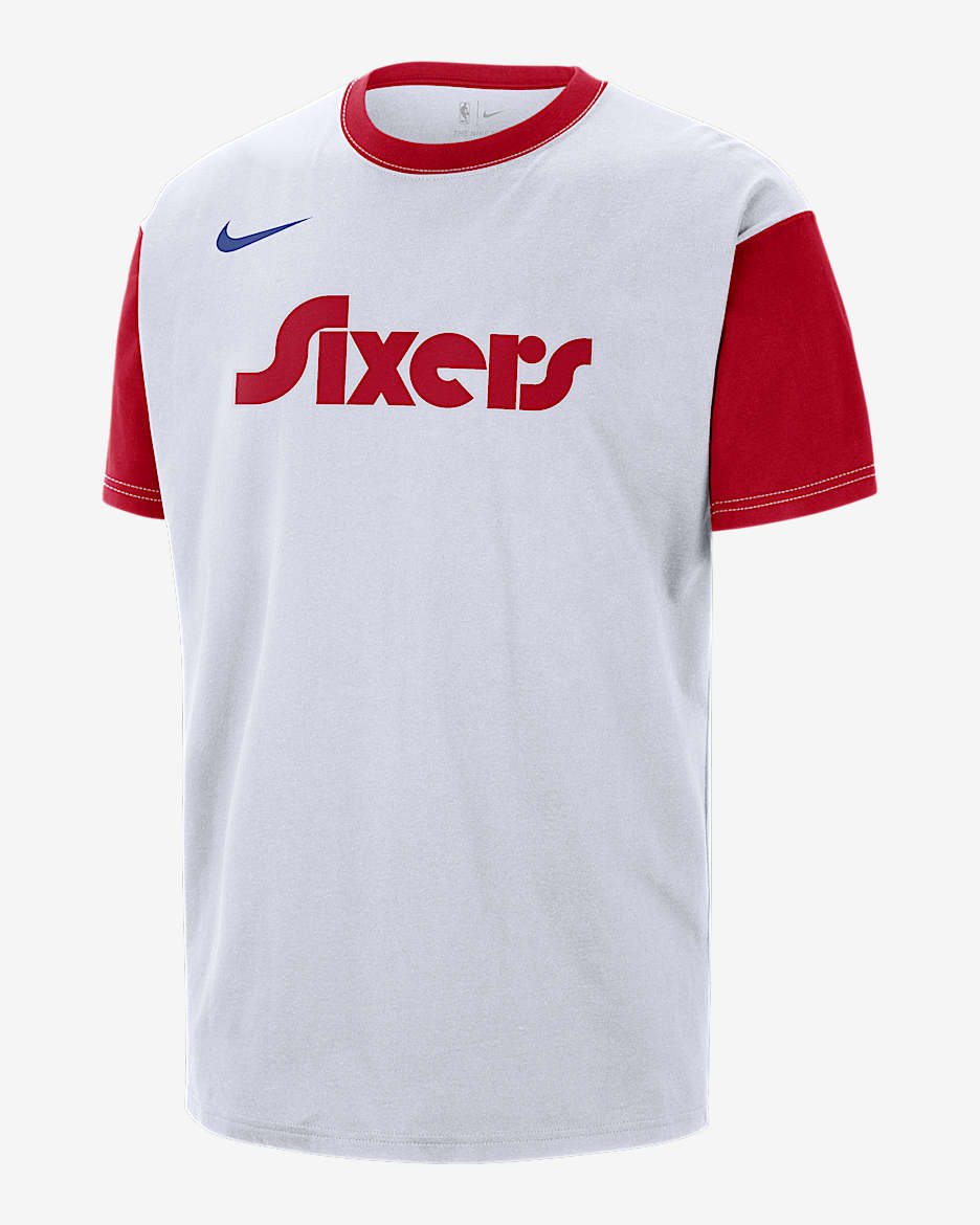 Philadelphia 76ers Courtside City Edition Men's Nike NBA T-Shirt - White