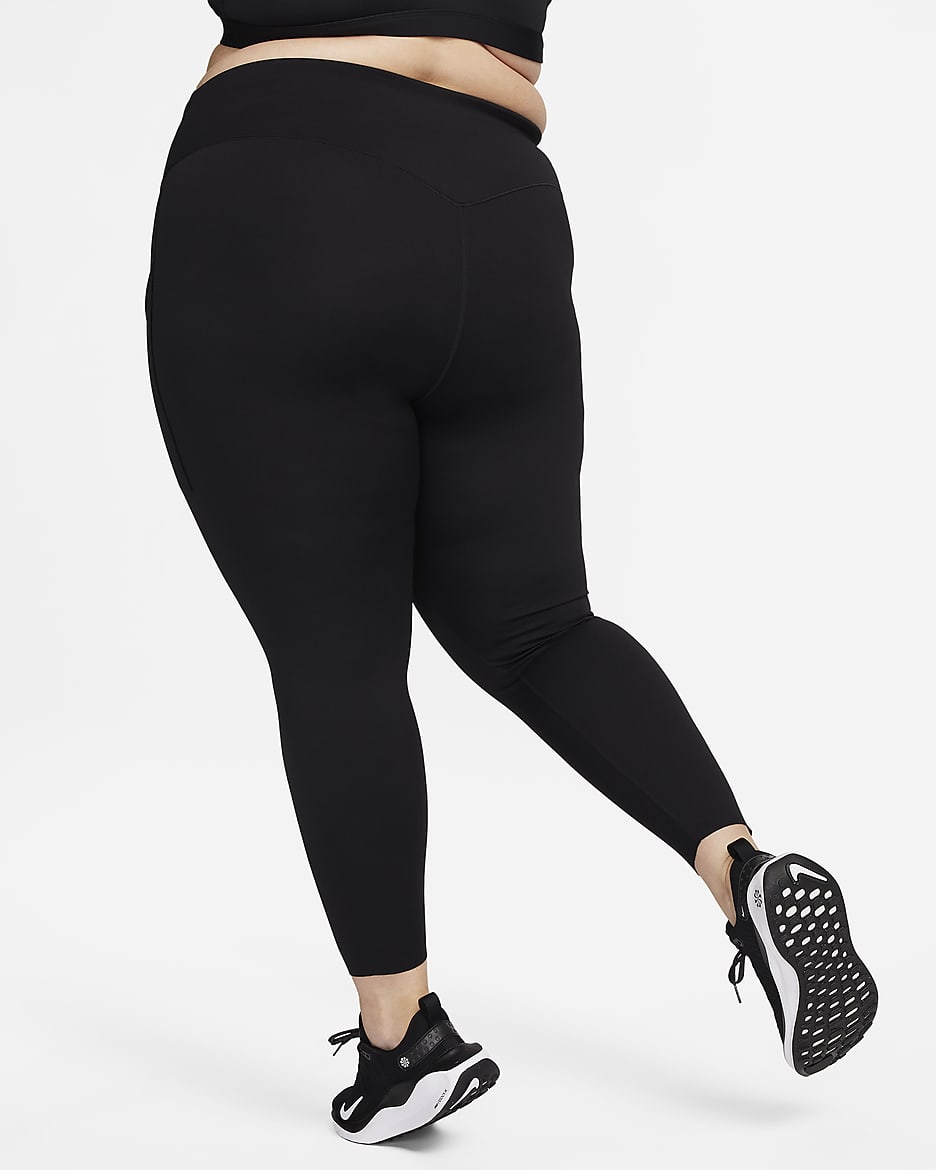 Nike Universa Women's Medium-Support High-Waisted 7/8 Leggings with Pockets (Plus Size) - Black/Black