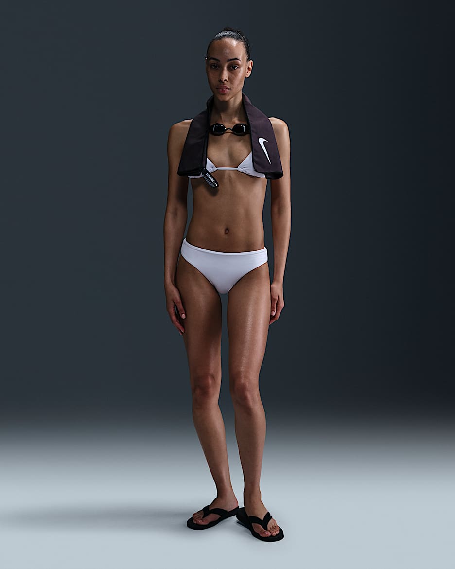 Parte de abajo de bikini estilo hipster para mujer Nike Swim Essential - Blanco
