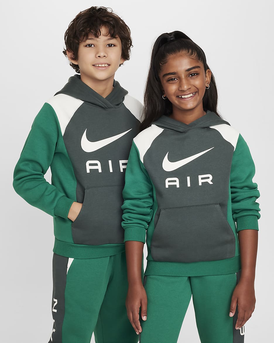 Felpa pullover con cappuccio Nike Air – Ragazzo/a - Vintage Green/Malachite/Sail/Sail