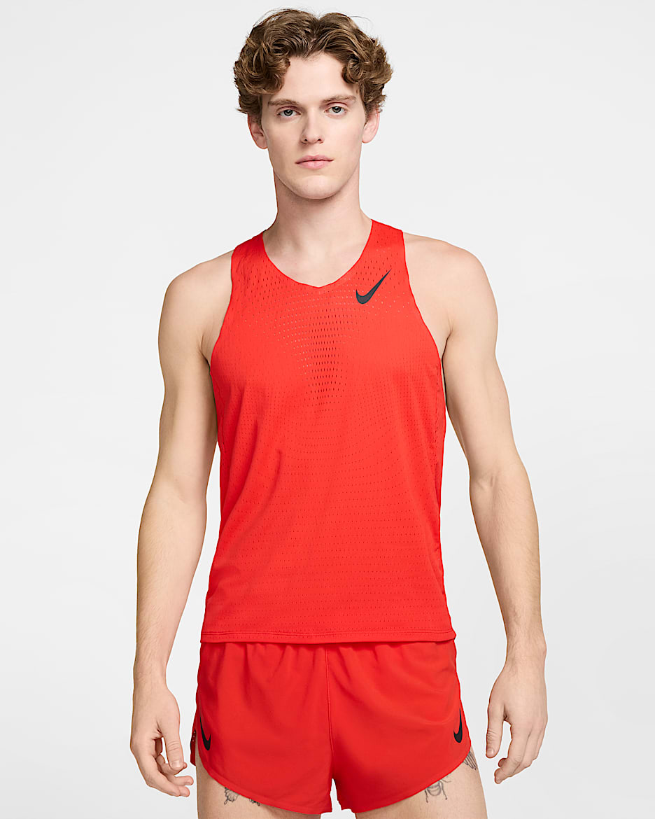 Nike AeroSwift Men's Dri-FIT ADV Running Vest - Light Crimson/Black