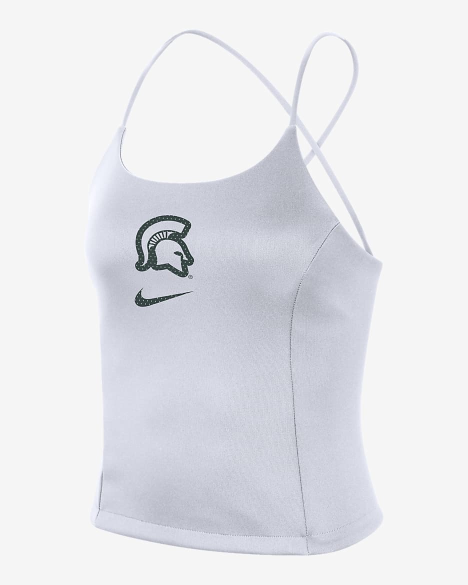 Michigan State Icon Clash Women's Nike College Tank Top - White/Pro Green