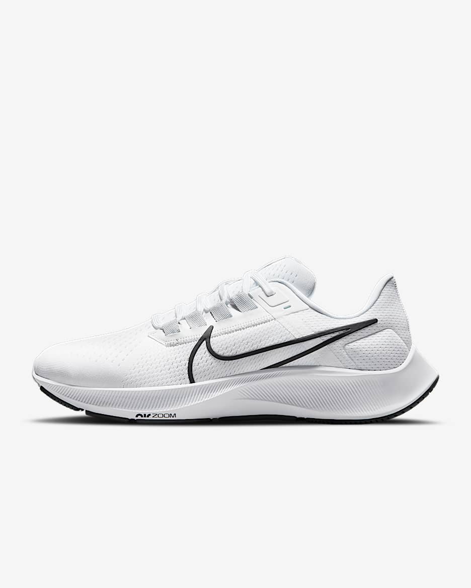 Nike Pegasus 38 Men's Road Running Shoes - White/Pure Platinum/Volt/Black
