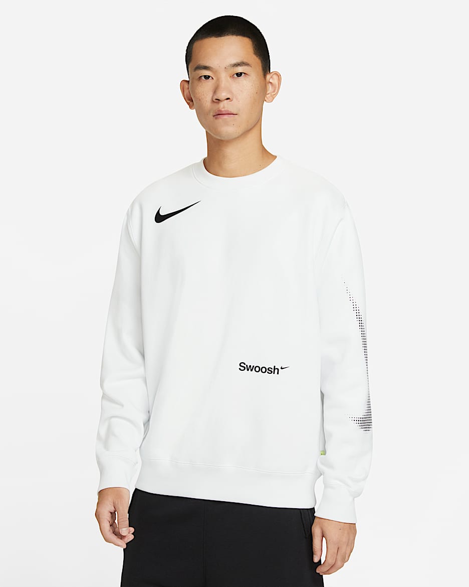 Nike Sportswear Premium Men's Fleece Crew-Neck Sweatshirt - Summit White
