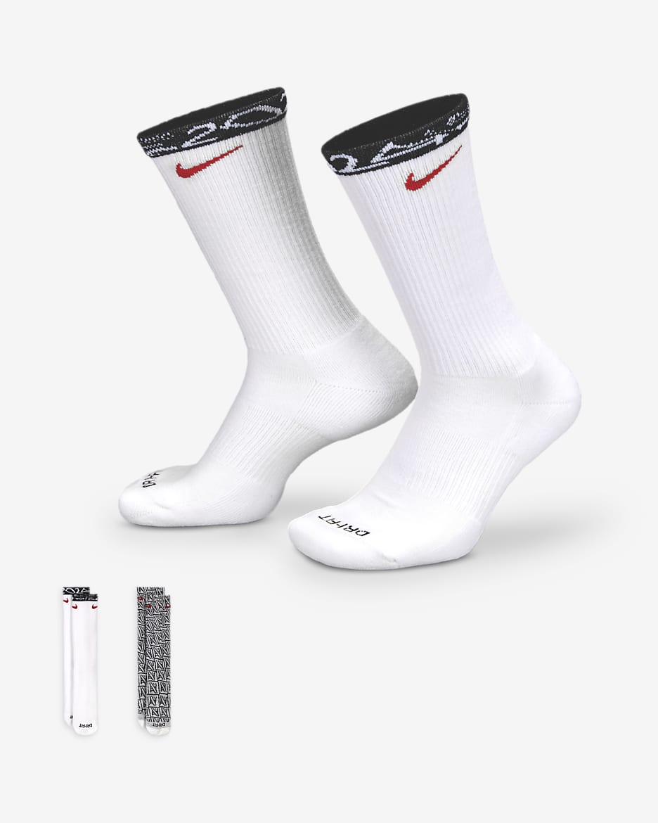 Japan Everyday Nike Cushioned Socks (2 Pairs) - Multi-Colour