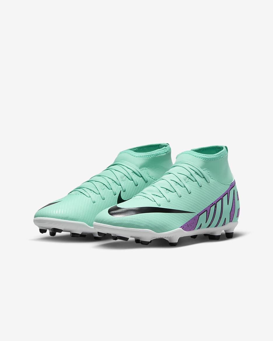 Nike Jr. Mercurial Superfly 9 Club Younger/Older Kids' Multi-Ground High-Top Football Boot - Hyper Turquoise/Black/White/Fuchsia Dream